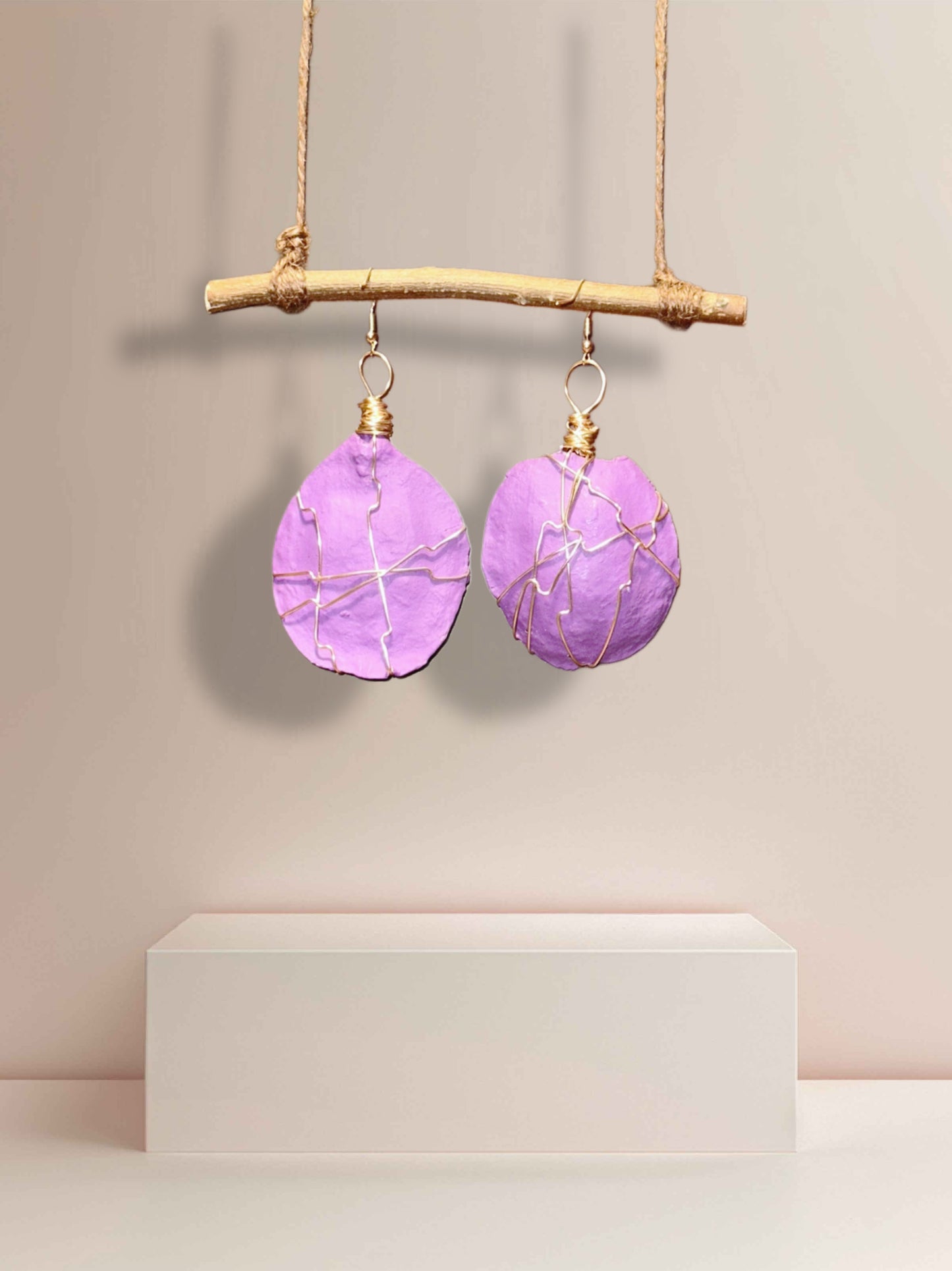Purple Reign Wood Earrings