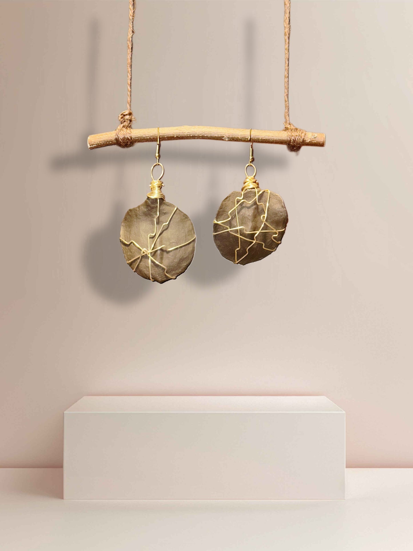 Espresso Glow Wood Earrings