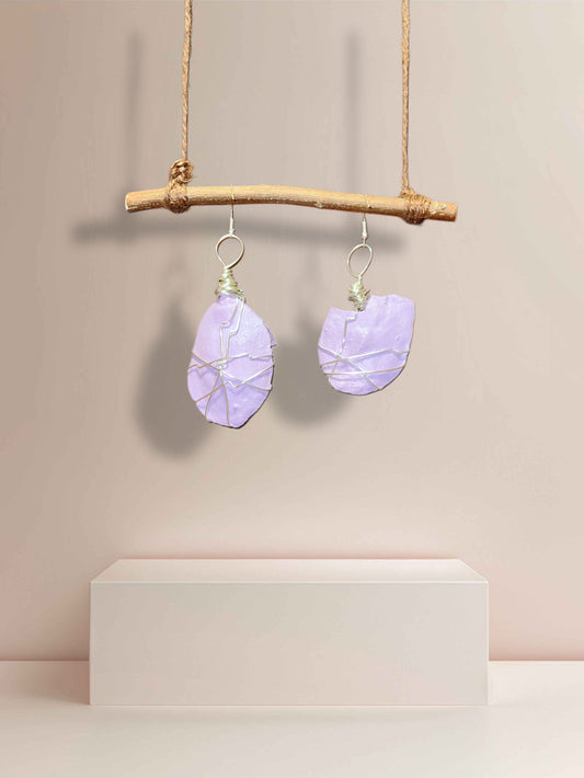 Lilac + Violet Wood Earrings