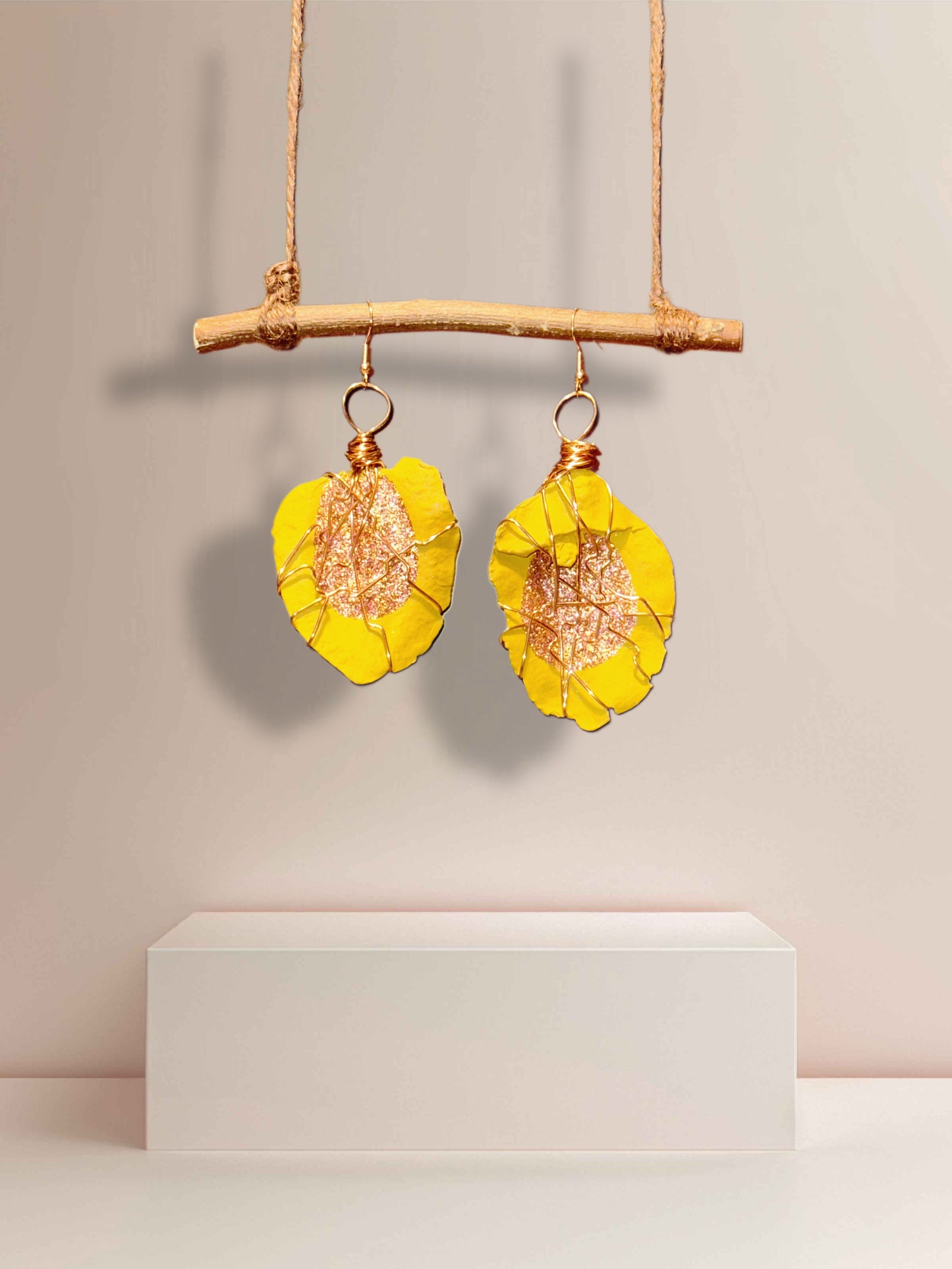 Solar Flare Wood Earrings