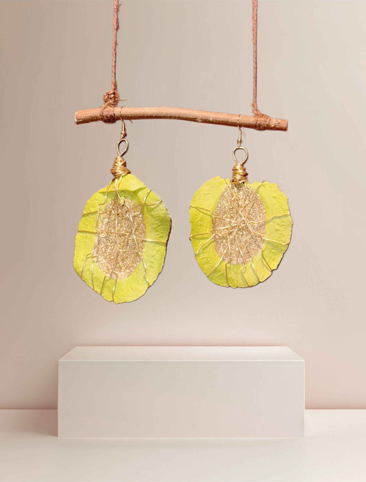 Verdant Glow Wood Earrings