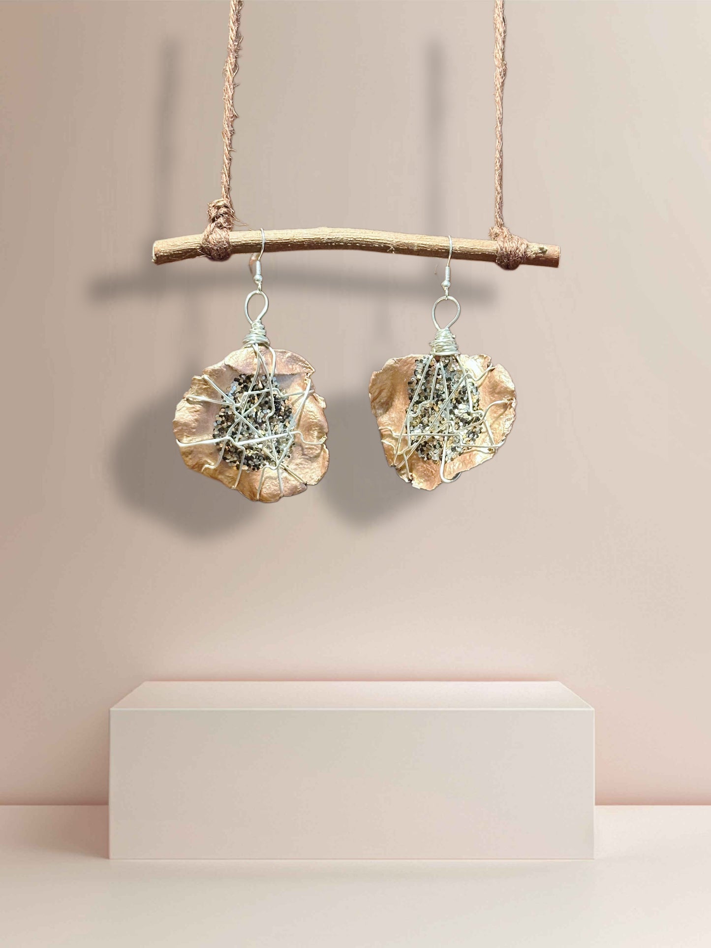 Terra Rosé Wood Earrings