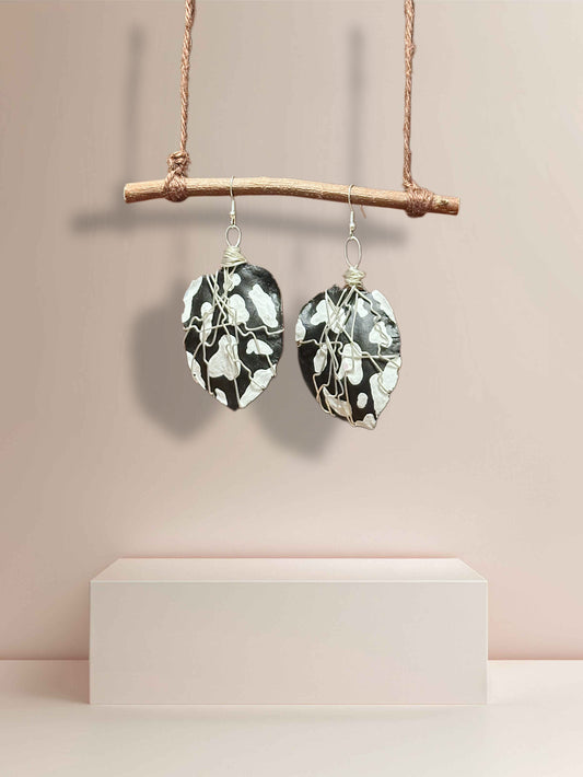 Ink + Ivory Wood Earrings