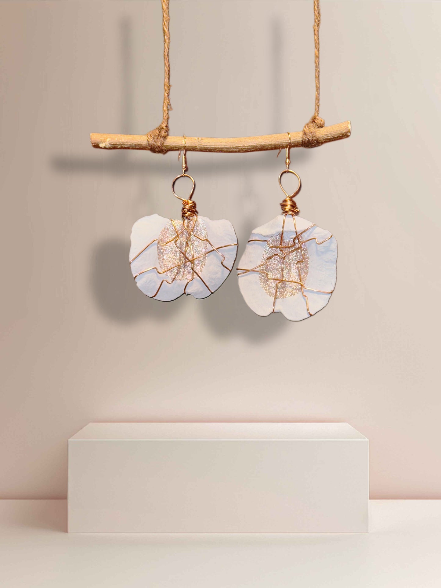 Periwinkle Skies Wood Earrings