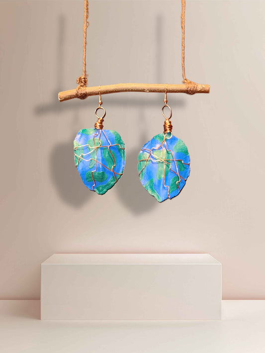 El Mundo Wood Earrings (Copper Wire)