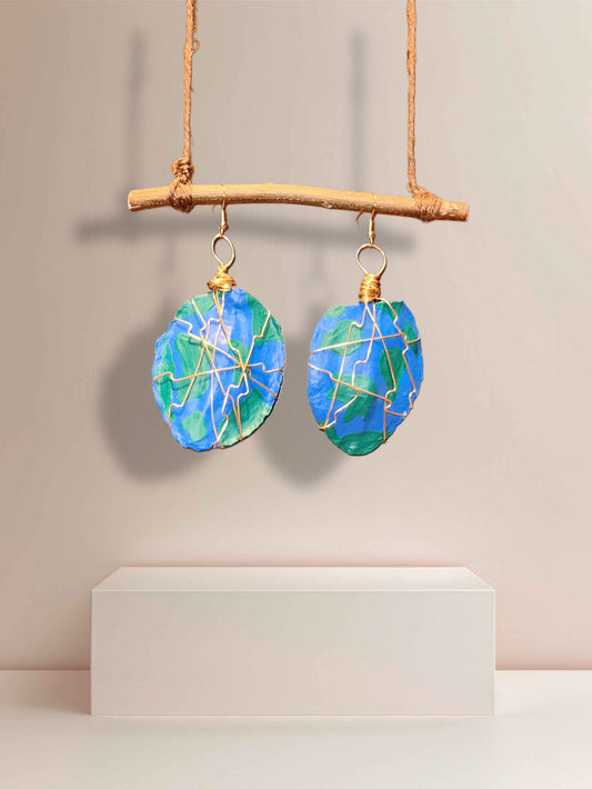 El Mundo Wood Earrings (Gold Wire)