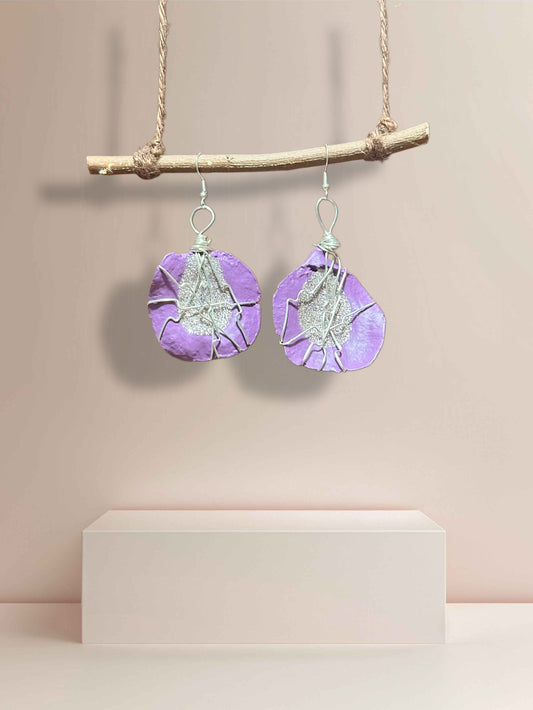 Violet Storm Wood Earrings