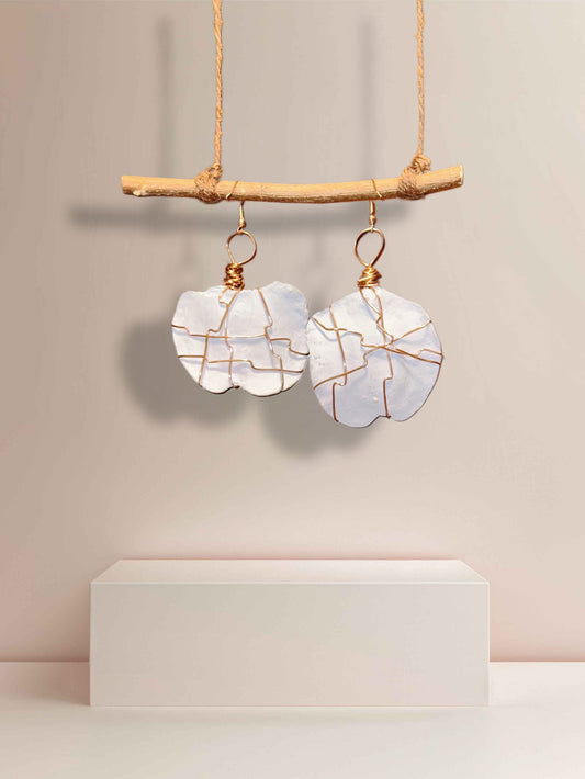 Periwinkle Skies Wood Earrings