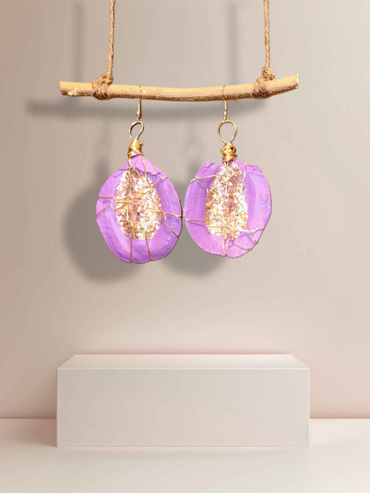 Purple Reign Wood Earrings