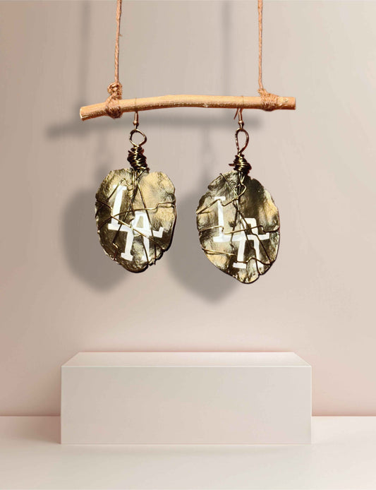 The LAnd Wood Earrings (Metallic Black Bronze)