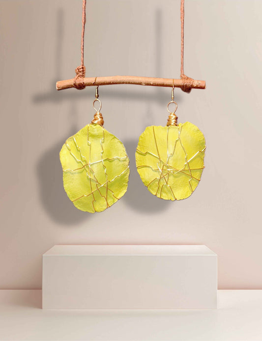 Verdant Glow Wood Earrings