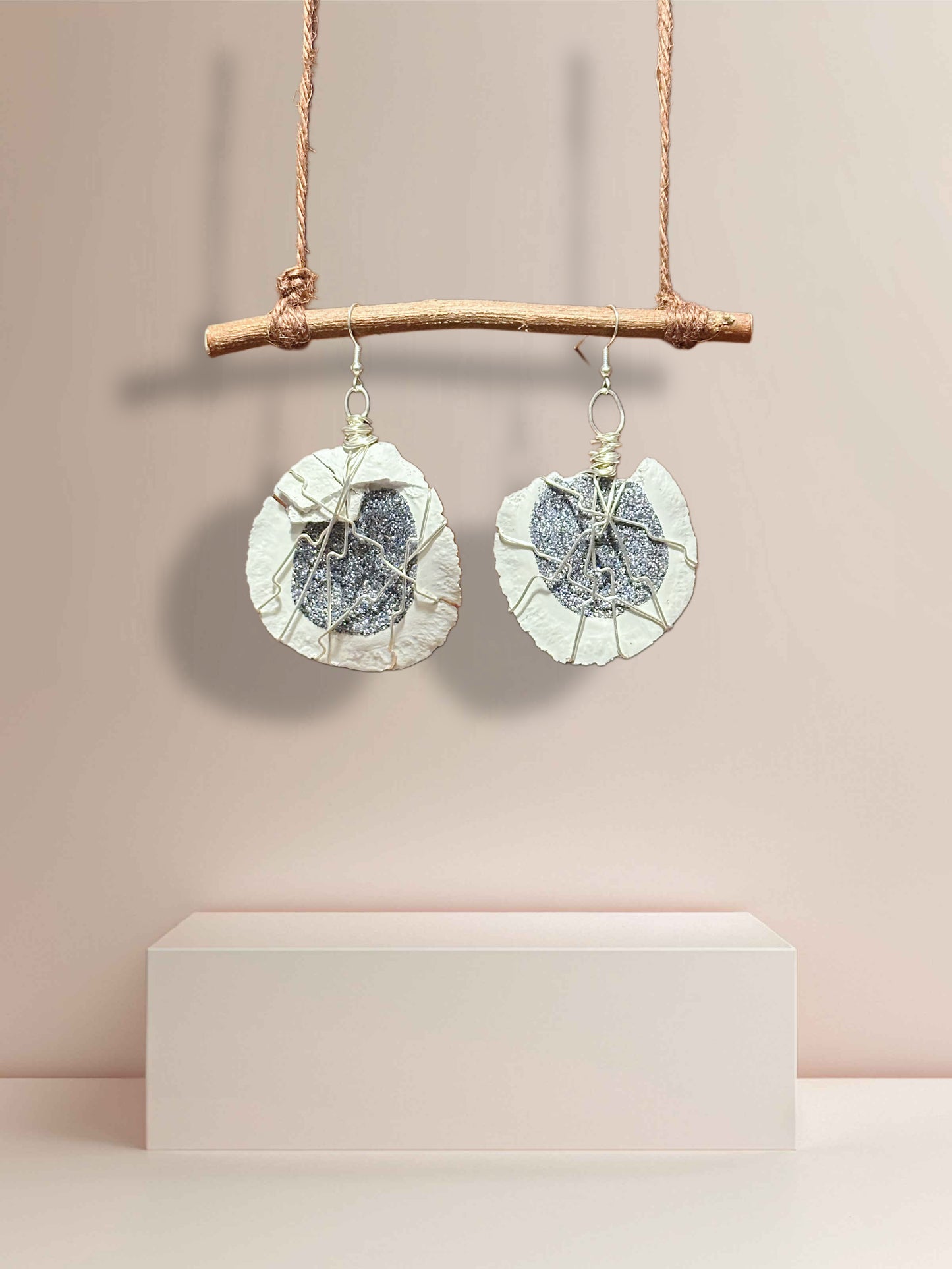 Arctic Spark Wood Earrings
