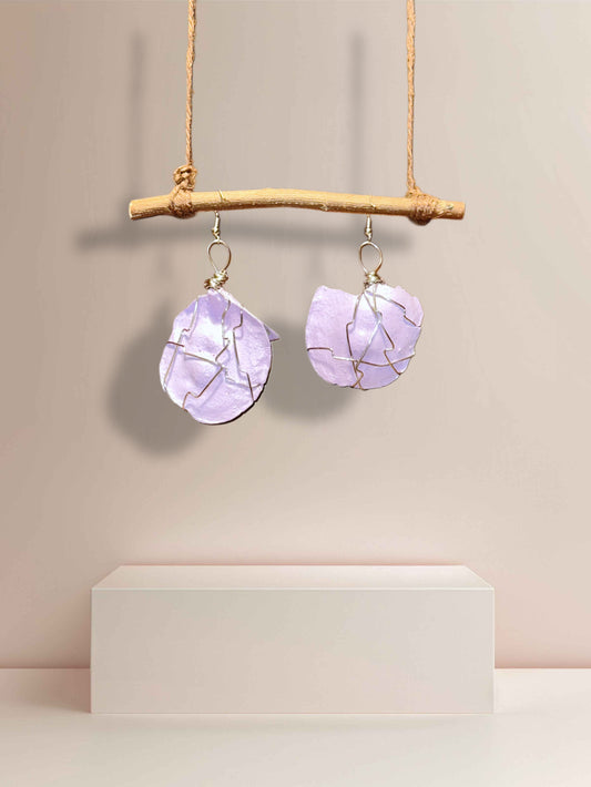 Lavender Night Wood Earrings